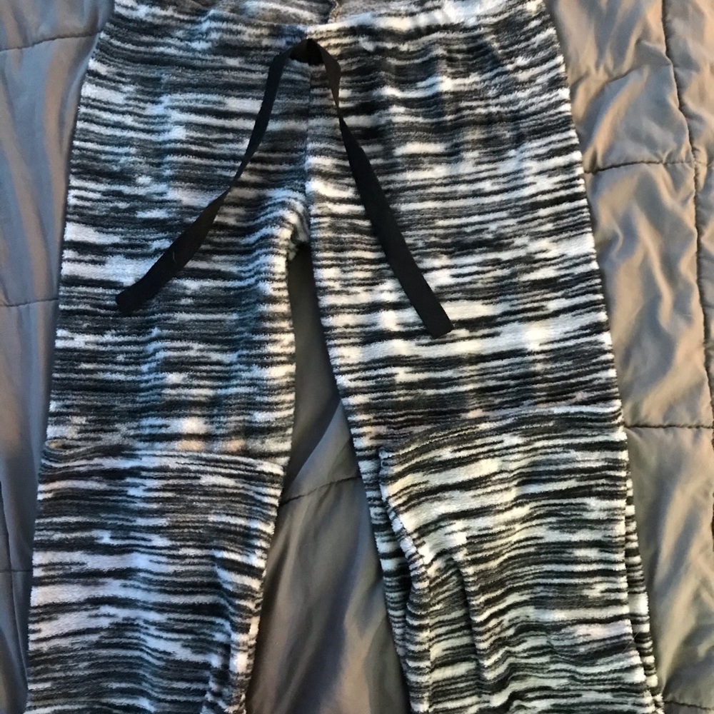 Black and white striped pajama pants